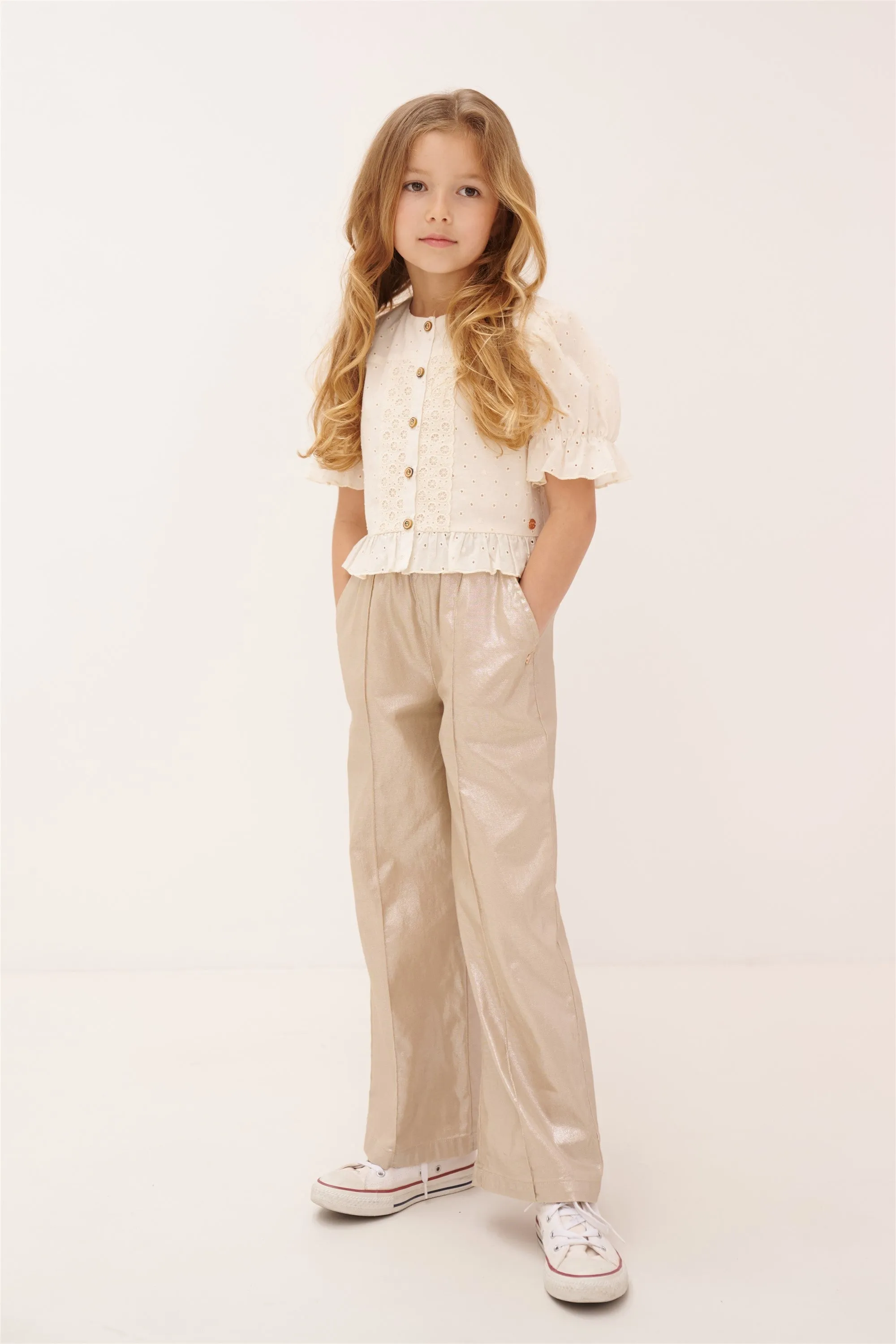 NoNo Sayla palazzo stretch twill pants