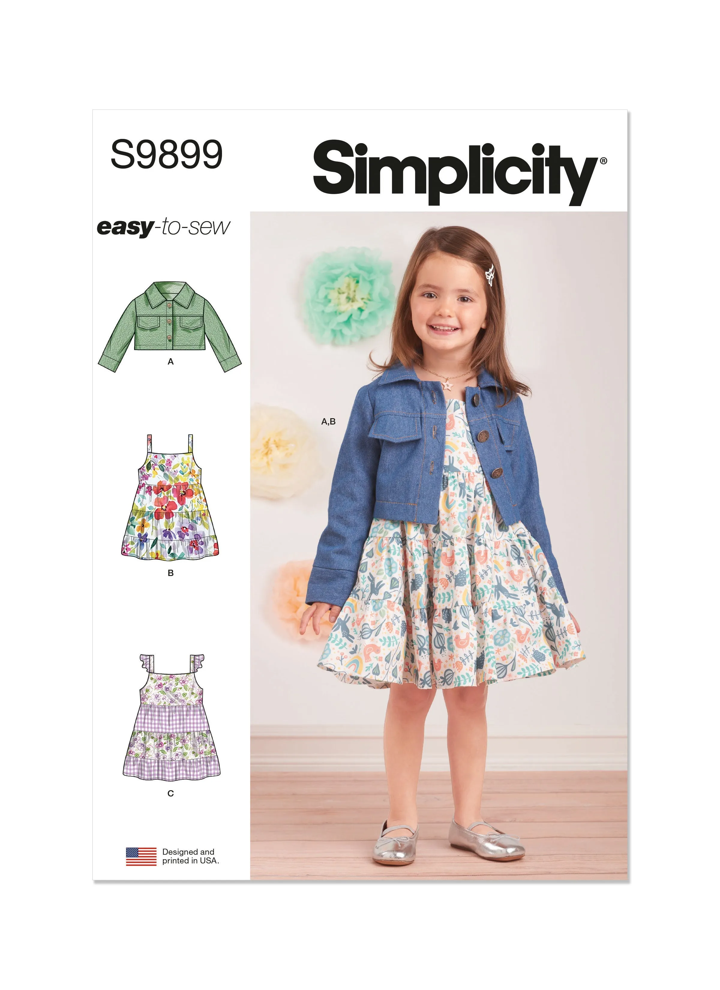 Simplicity Sewing Pattern 9899 Toddlers' Jacket and Dresses