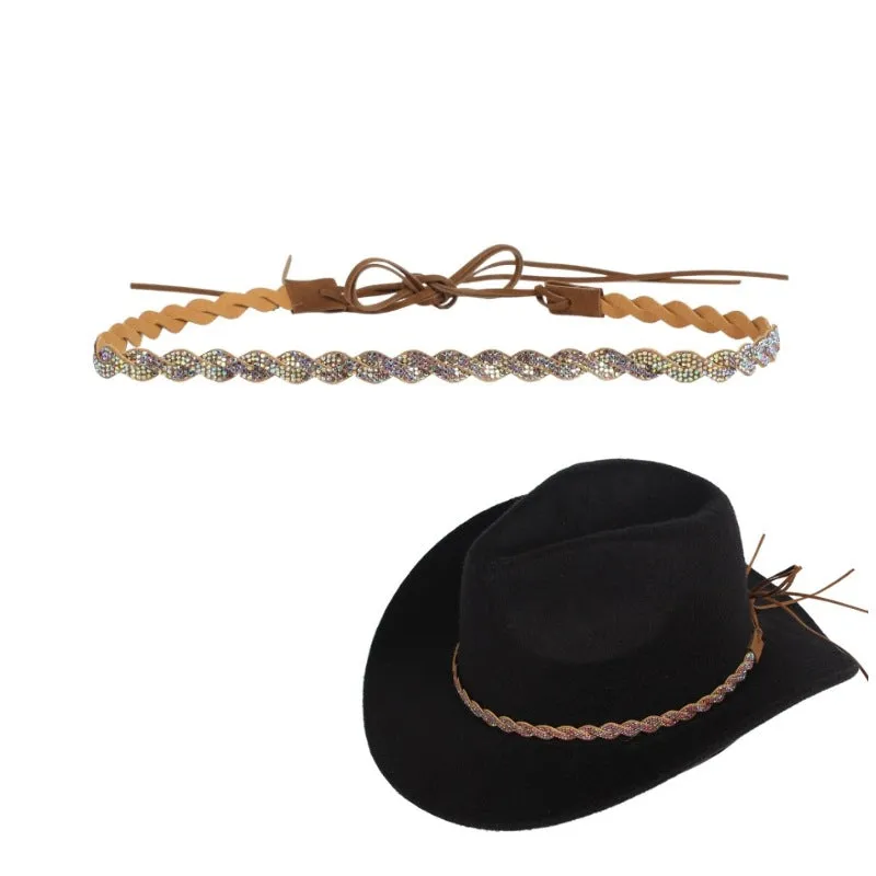 Woven Rhinestone Western Hat Bands